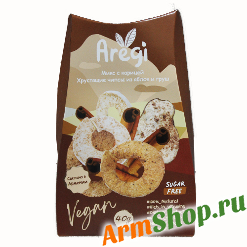 Чипсы из груш и яблок "Микс с корицей" 40 гр "Ареги"