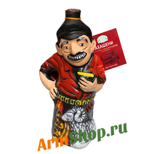 Вино Ахашени Красное полусладкое "Грузин с чашей" 0,75л 10,5-13% "Кварельский погреб"