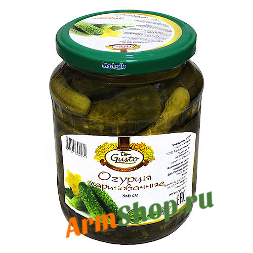 Огурцы маринованные 3х6 см 680 гр te Gusto