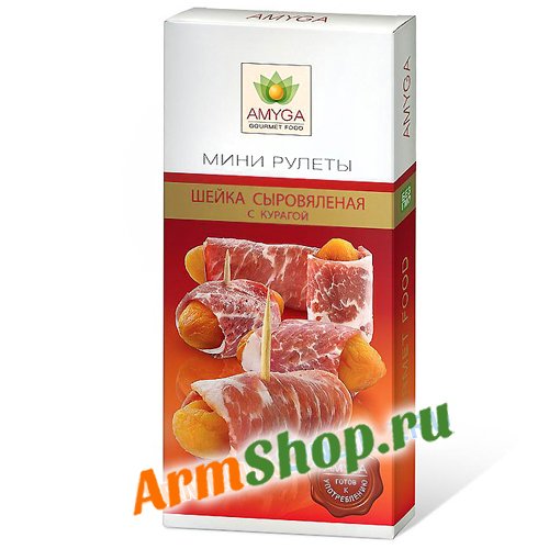 Мини рулеты с курагой из шейки сыровяленой 120 гр "AMYGA"