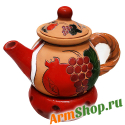 Заварочный чайник "Гранат и виноград" с подставкой