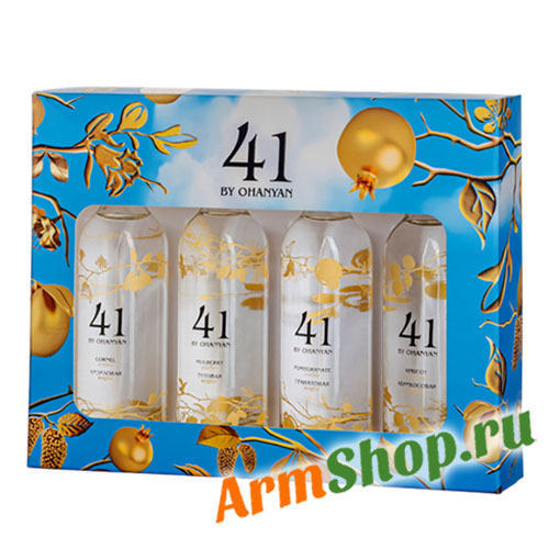 Подарочный Набор Армянская водка "41 ОГАНЯН" 1*4 0,05л "Оганян Бренди" 