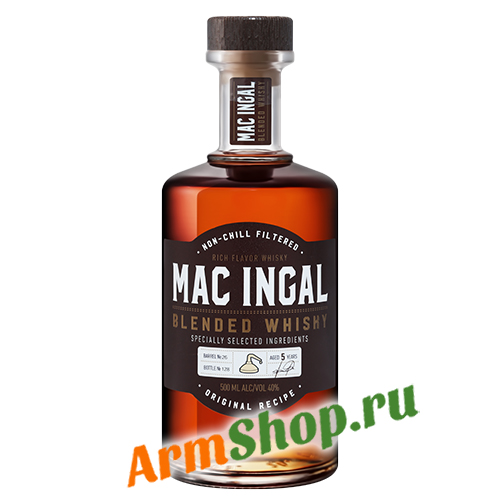 Виски армянский купажированный "Mac Ingal" 5 лет выдержки 40% 0,5 л 40% "ВИКАЛК"
