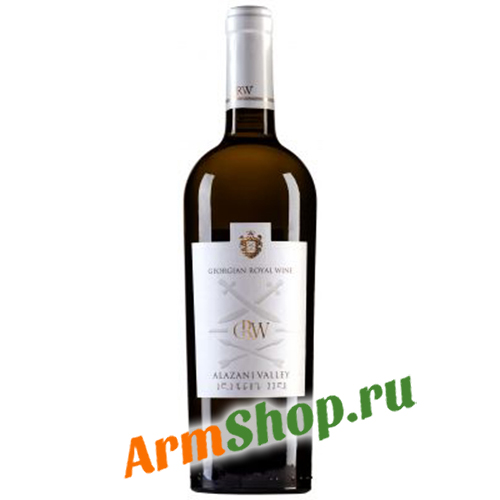 Вино ординарное сортовое "Алазанская долина" Белое полусладкое 0,75 л 11% 2021 "Georgian Royal Wine"