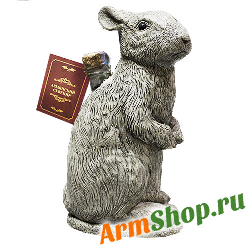 Коньяк Армянский сувенирный "Кролик стоячий" Символ 2023 года 0,25 л 40% 10 лет выдержки в керамической бутылке "СИС АЛКО"