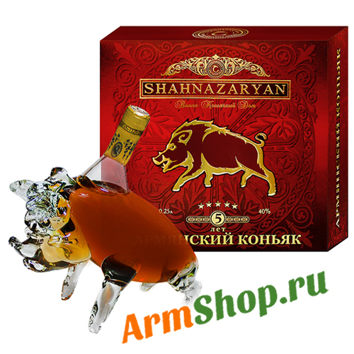 Армянский Коньяк сувенирный Кабан 0,25 л 40% 5 лет выдержки п/у "Шахназарян"
