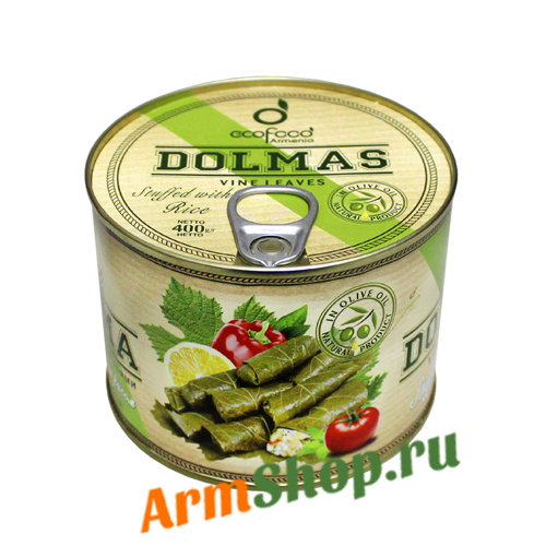 Долма в виноградных листьях фаршированная рисом в оливковом масле 400 гр "ЭКО ФУД"