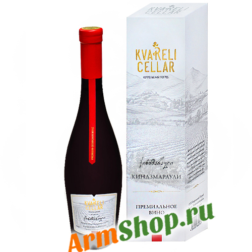 Премиальное вино "Киндзмараули" Красное Полусладкое 0,75л 10,5-13% в п/у "Кварельский погреб"