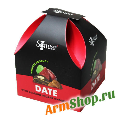 Набор конфет Финик с миндалем в шоколаде 150гр "Sonuar"