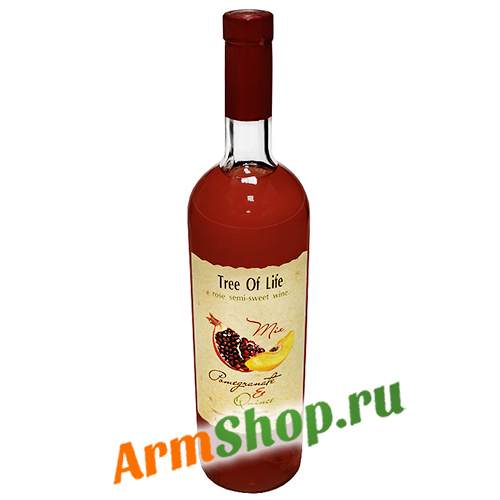 Вино "Дерево Жизни" Гранатовое с Айвой Розовое полусладкое 0,75л 12% "Прошянский КЗ"