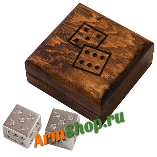 Игральные кости (зары) из серебра, в шкатулке. Мастер - Халеян