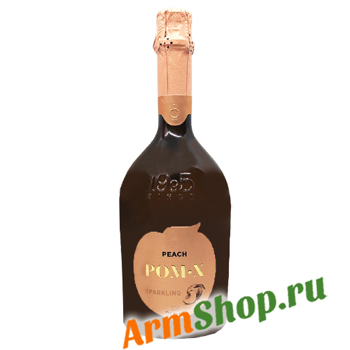 Полусладкий Газированный напиток «ПОМ-ИКС Персик» 0,75л, 8 %, «Прошянский КЗ»