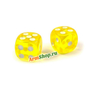Игральные кости из янтаря желтые 13мм. Зары