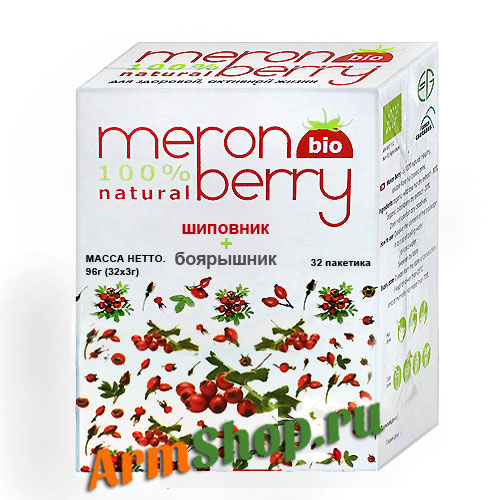 Чай NATURAL шиповник с боярышником в пакетиках 96 г (32х3г) Meron berry 