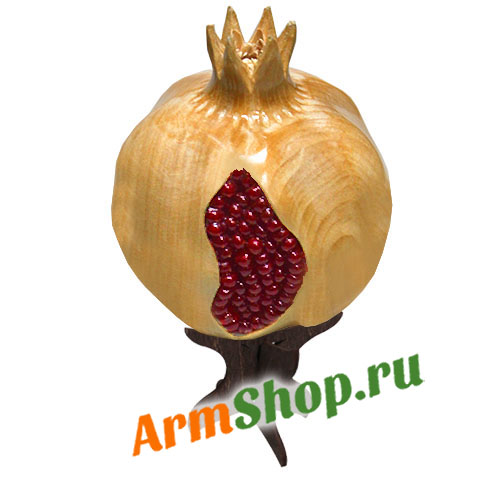 Деревянный Гранат на подставке / большой 