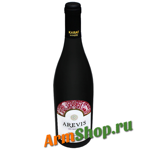 Вино крвсное сухое АРЕВИС 0,75л 13,5%, Карат