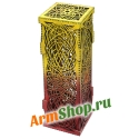 Подарочная деревянная резная коробка для вина желто-красная