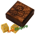 Игральные кости (зары) из золота, в шкатулке. Мастер - Халеян