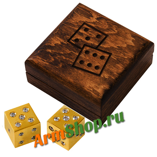 Игральные кости (зары) из золота, в шкатулке. Мастер - Халеян