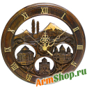 Деревянные Часы настенные Гора Арарат и три Храма (M) SN 00003 