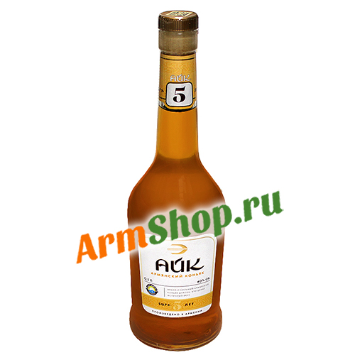 Коньяк АЙК 0,5л 40% свыше 5 лет выдержки "ЕКЗ"