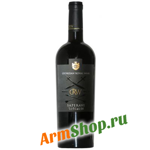 Вино ординарное сортовое "Саперави" Красное сухое 0,75 л 12% 2020 "Georgian Royal Wine"