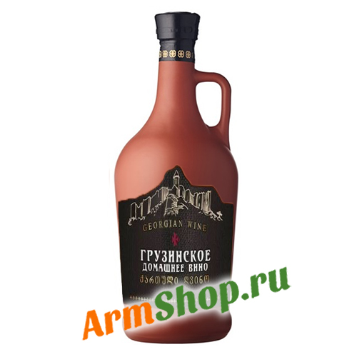Вино ординарное полусладкое красное "Грузинское Домашнее Вино" 0,75л, 10,5-12,5% "Kindzmarauli LTD"