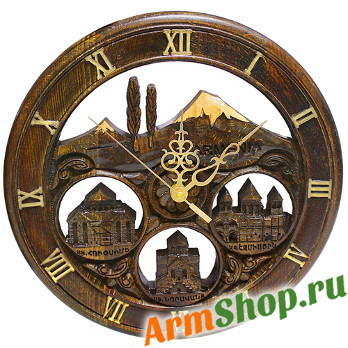 Деревянные Часы Гора Арарат и три Храма (L) SN 00007 