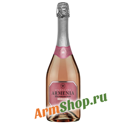 Игристое армянское вино "Armenia" Розовое полусухое 0,75л 11,5% 0,75л 12% “Armenia Wine”