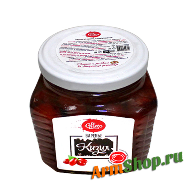 Варенье из Кизила, te Gusto, 330 г.