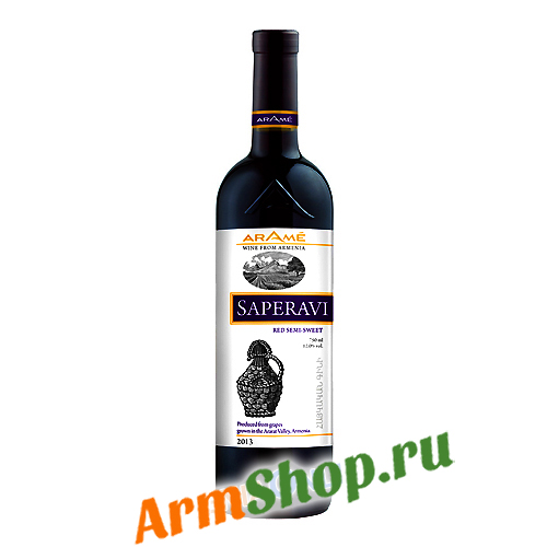 Вино "Араме" Виноградное САПЕРАВИ Красное полусладкое 0,75л 12,5%