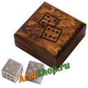 Игральные кости (зары) из серебра, в шкатулке. Мастер - Халеян