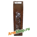 Подарочная деревянная резная коробка для вина коричневая