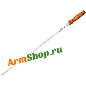 Шампур длинный с деревянной ручкой для люля 800 х 15 х 3 мм
