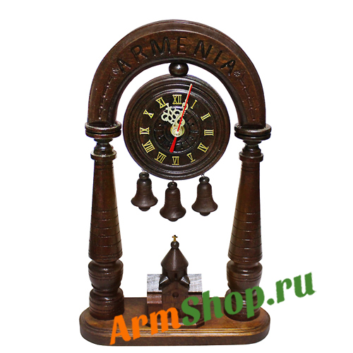 Часы деревянные с колокольчиками Храм Св. Гаянэ