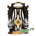 Деревянная подставка для алкогольных напитков поворотная "Эчмиадзин" на 2 бокала SN:2002