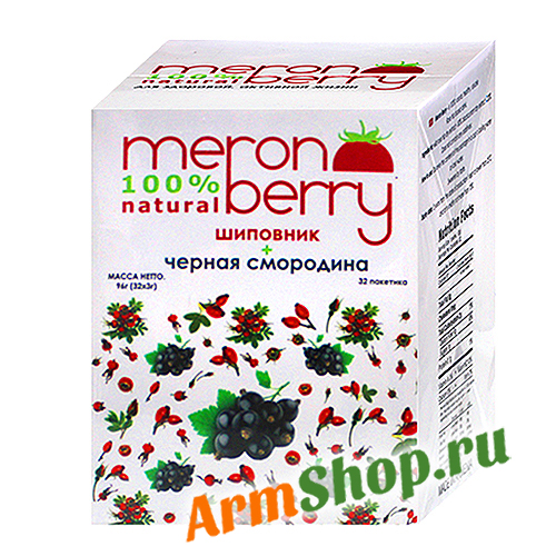 Шиповник с Черной Смородиной в пакетиках "Natural" 96 г (32х3г) "Meron berry"