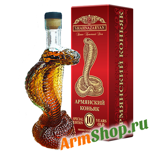 Коньяк Армянский марочный сувенирный "Змея" Символ 2025 года 0,5л 40% 10 лет выдержки п/у "Шахназарян"