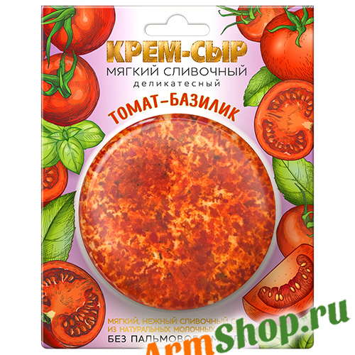 Сливочный Крем-сыр Томат-Базилик 120 гр "AMYGA"