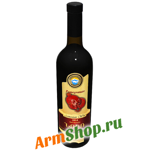 Вино Гранатовое Красное полусухое 0,75л. 11,5% 2014 "МАП"