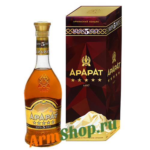 Коньяк Арарат 0,5л 40% 5 лет выдержки в п/у