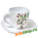 Фарфоровая чайная чашка с блюдцем "Древо жизни"