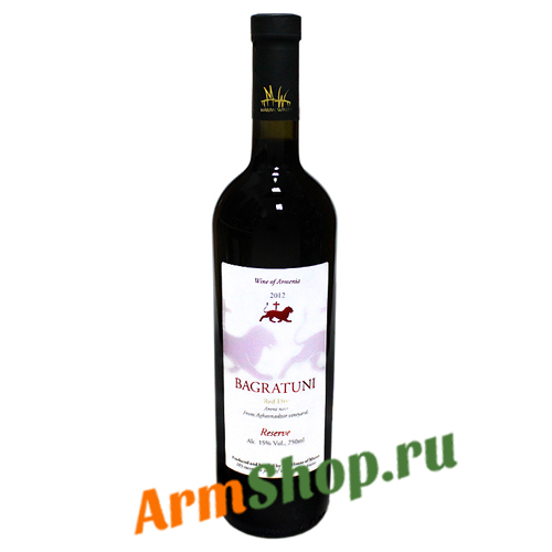 Вино "Багратуни" Reserve Красное сухое 0,75л 15% 2012 Маран