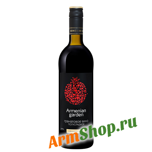 Вино Армянское "Аrmenian garden" Гранатовое Красное полусладкое 0,75 л 12% "Октемберянский ВКЗ