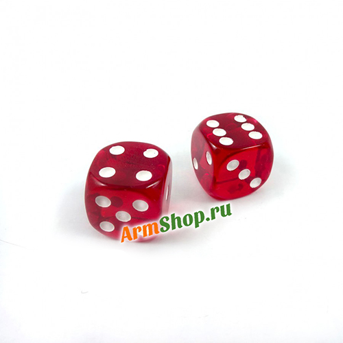 Игральные кости из янтаря красные 13мм. Зары