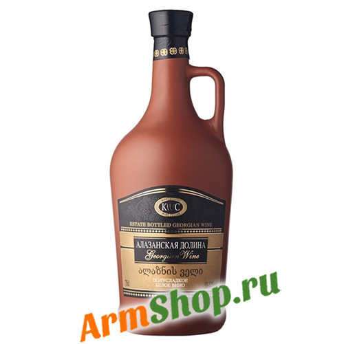 Вино ординарное полусладкое белое "Алазанская Долина" 0,75л, 10-12% "Kindzmarauli LTD"
