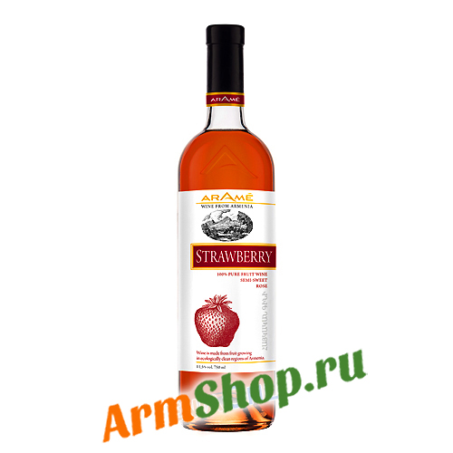Вино "Араме" Фруктовое Клубничное Розовое полусладкое 0,75л 11,5% 