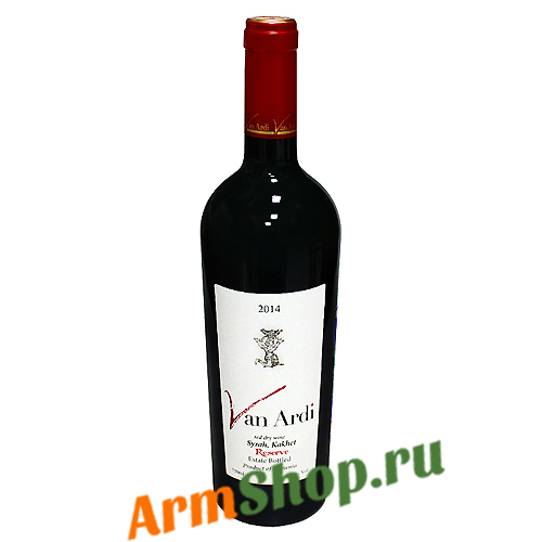 Вино Красное сухое "Ван Арди Резерв" 0,75 л 14,5% 2014 VanArdi