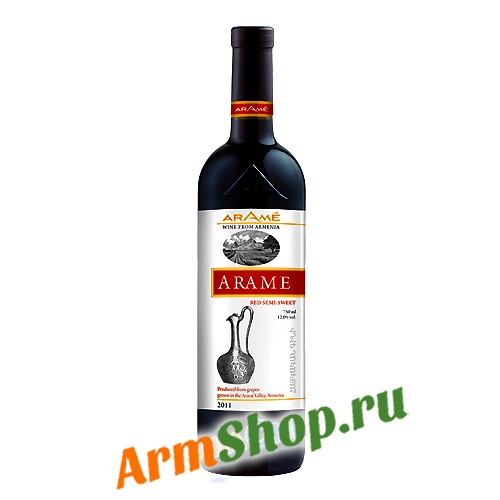 Вино "Араме" Виноградное Красное полусладкое 0,75л 12,5% 