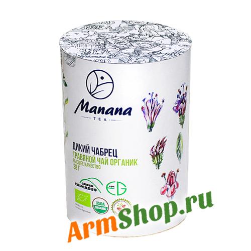 Травяной чай органик Дикий Чабрец "MANANA" 28 гр "Файн Фуд"